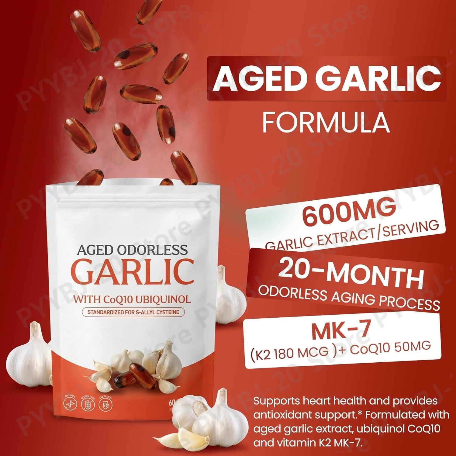 Aged Odorless Garlic Softgels  - đánh giá và giá Coq10 Ubiquinol Softgel