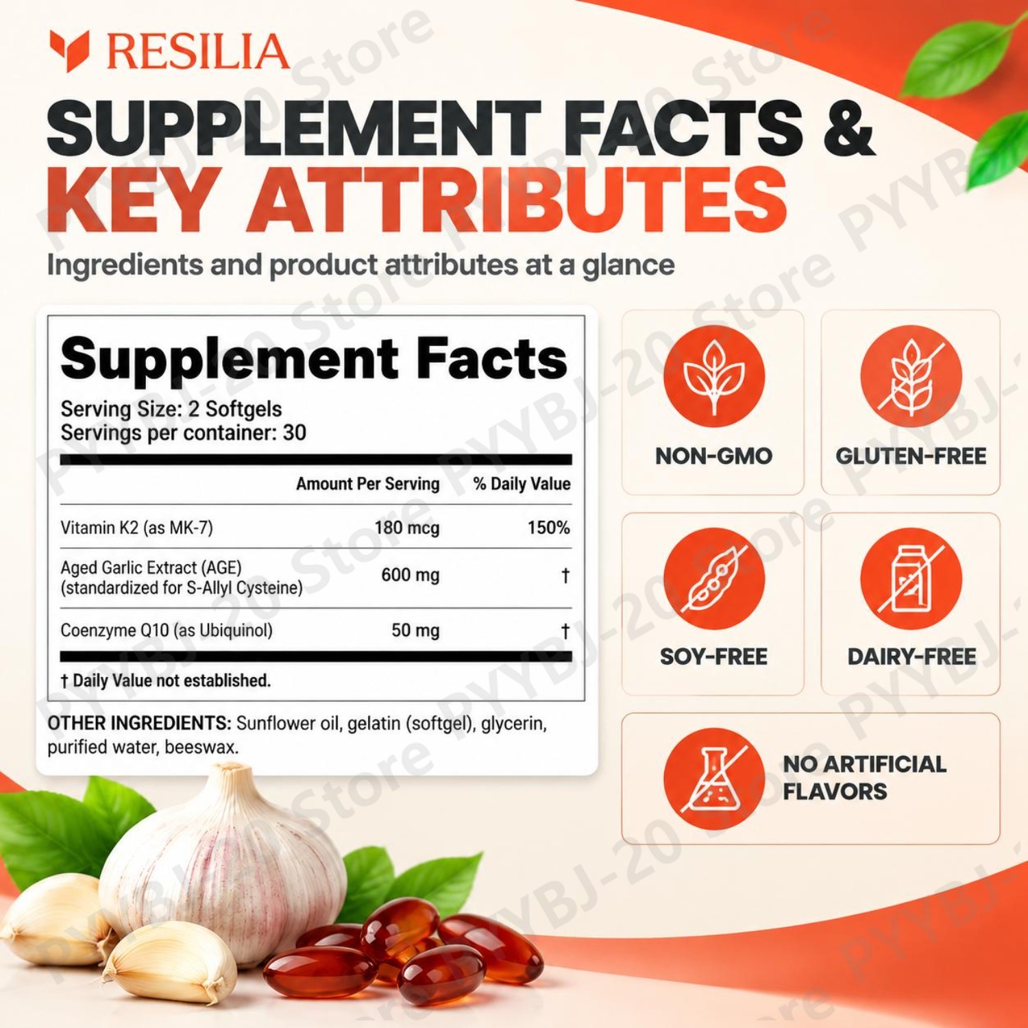 Aged Odorless Garlic Softgels  - đánh giá và giá Coq10 Ubiquinol Softgel