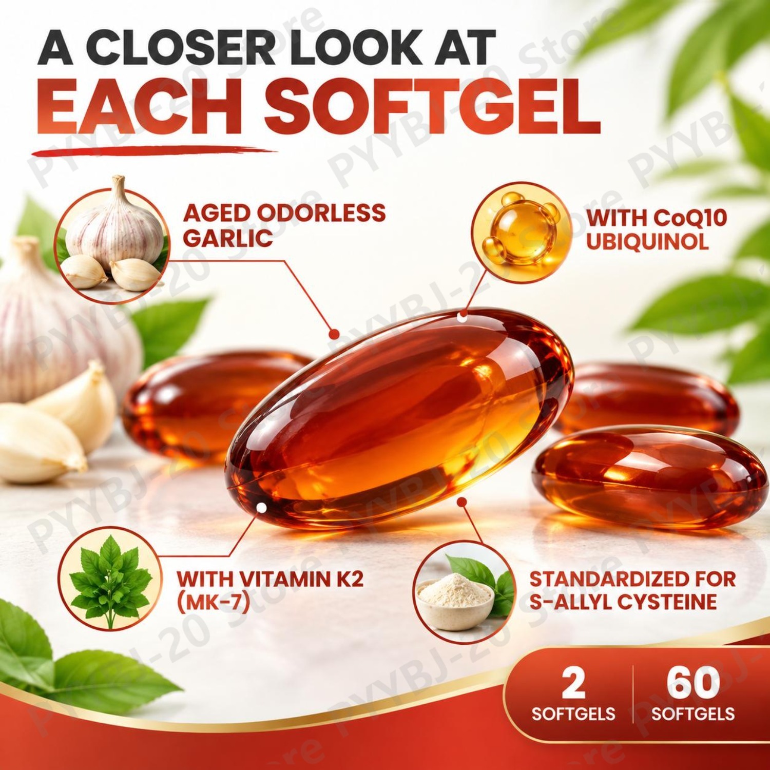 Aged Odorless Garlic Softgels  - đánh giá và giá Coq10 Ubiquinol Softgel