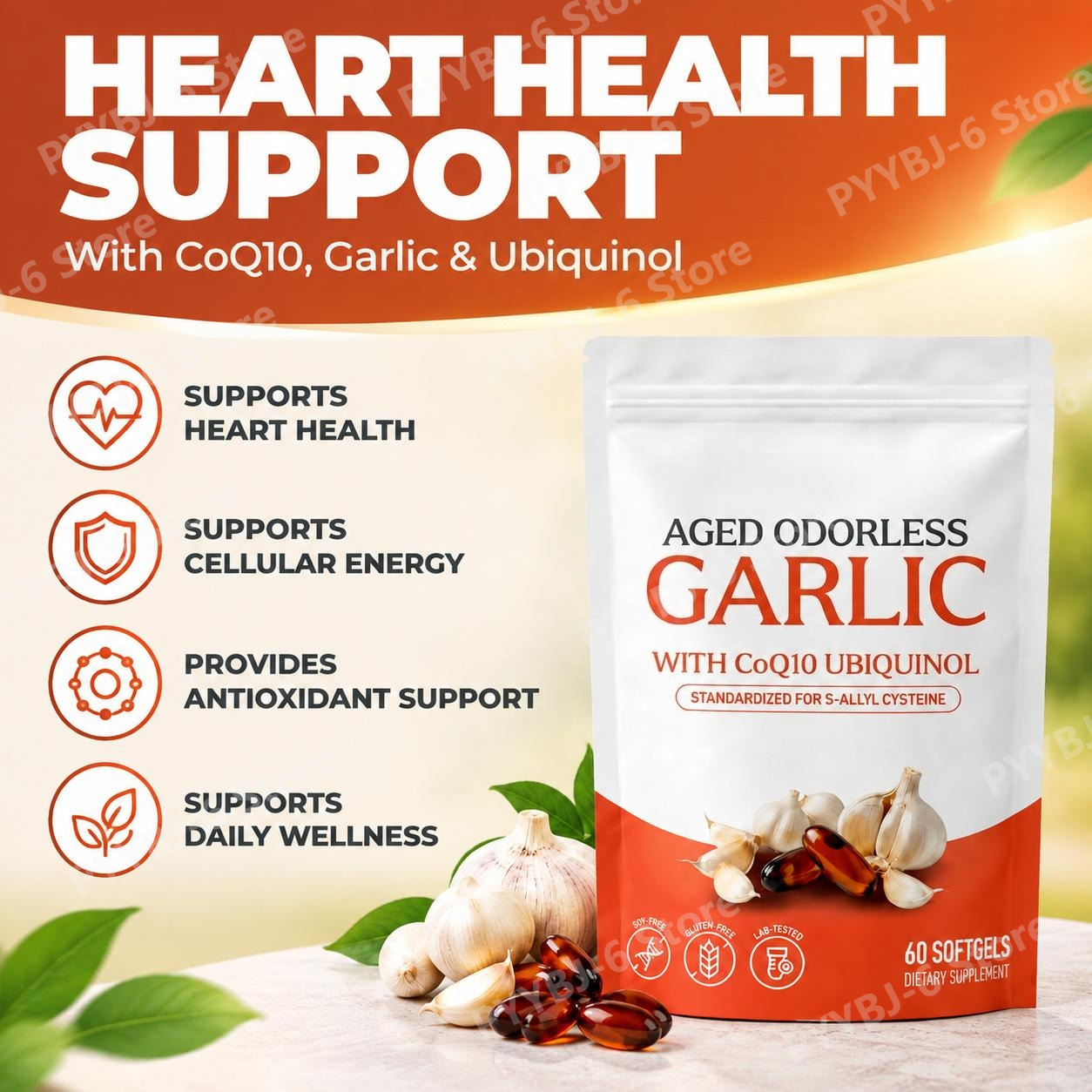 Aged Odorless Garlic Softgels  - đánh giá và giá Coq10 Ubiquinol Softgel