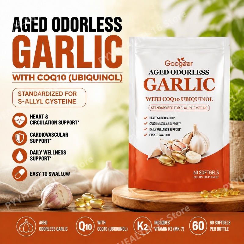Aged Odorless Garlic Softgels  - đánh giá và giá Coq10 Ubiquinol Softgel